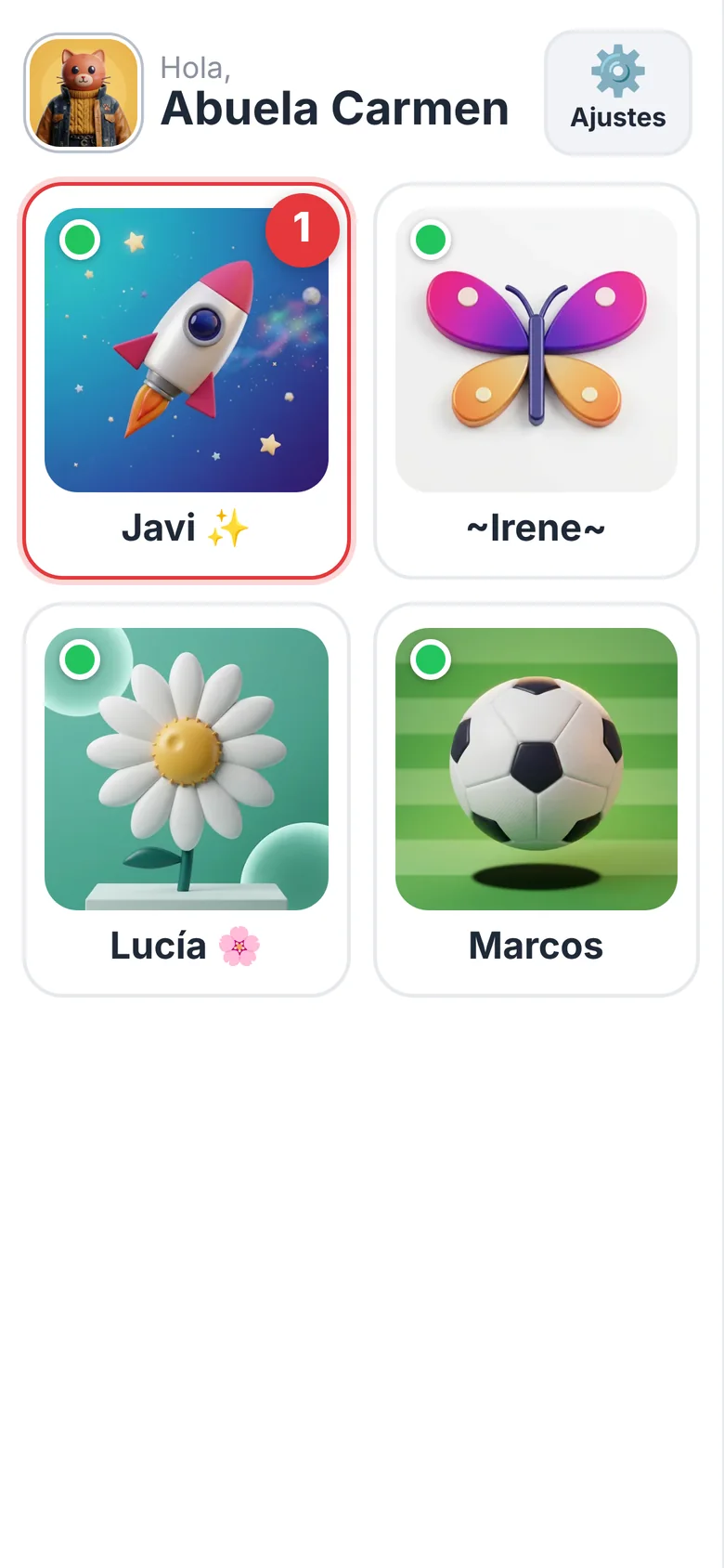 Modo fácil: contactos con fotos grandes
